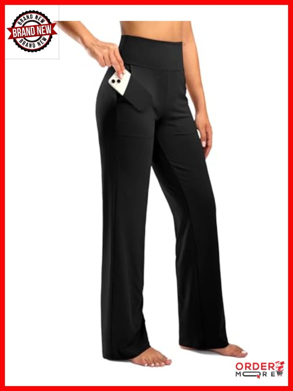 High Waist Wide Leg Yoga Pants with Pockets Buttery Soft 4-Way Stretch